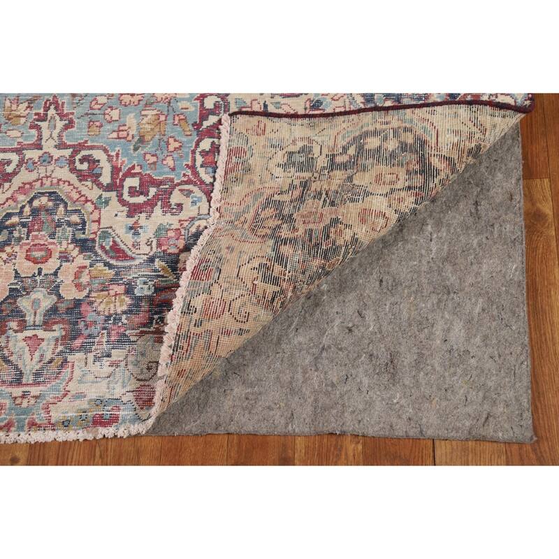 Medallion Kerman Oriental Vintage Area Rug Hand-Knotted Wool Carpet - 6'1"x 9'5"