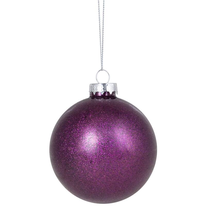 Onion and Glass Ball Christmas Ornaments - 3.25" - Burgundy and Purple - 9ct