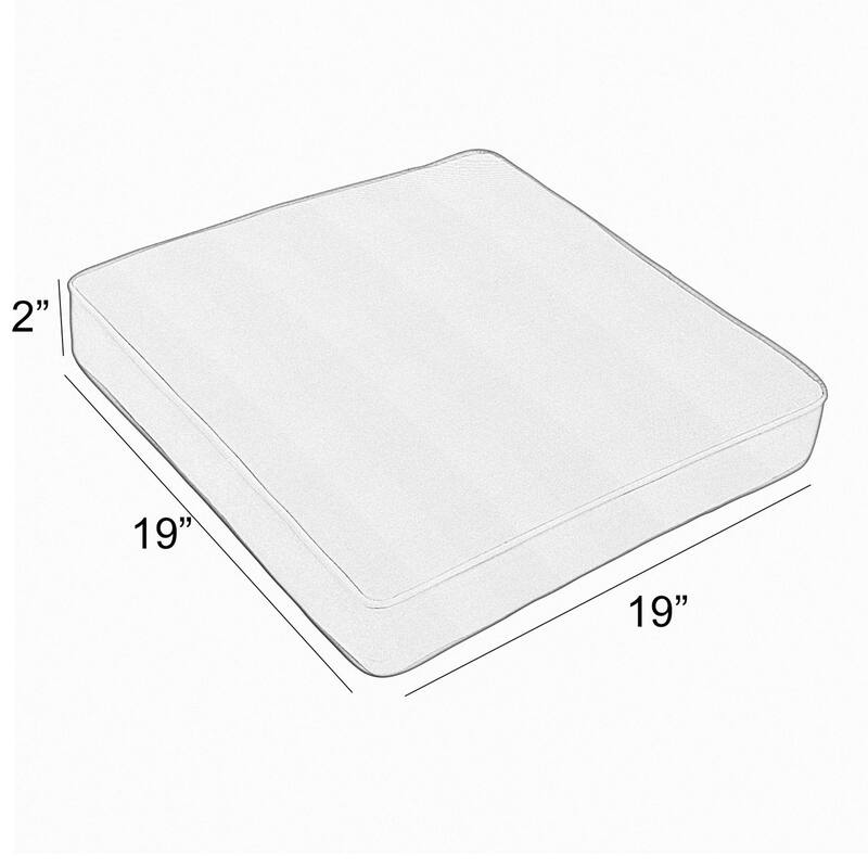 Sorra Home Tan and White Stripe Indoor/Outdoor Corded Chair Cushion