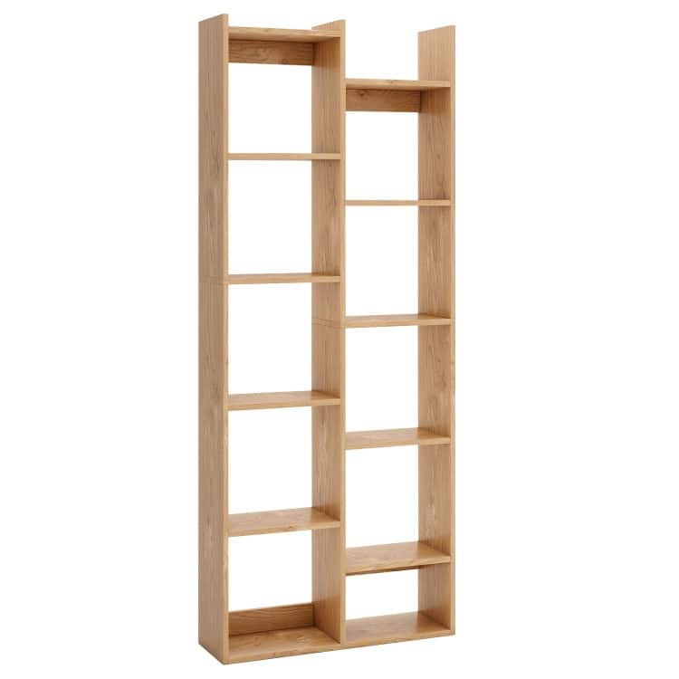 11-Tier Tree-Shaped Bookshelf – Modern Engineered Wood Display Rack - Natural