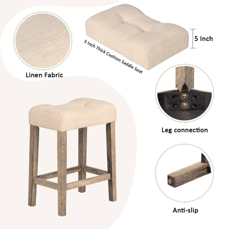 4-Piece Bar Table Set with Power Outlet and Comfortable Padded Stools for Dining and Entertaining