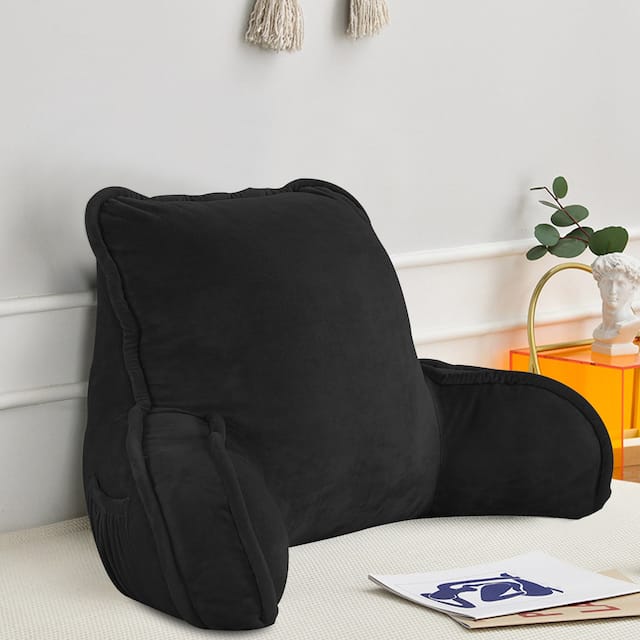 Super soft Lounger Need Assembly Bedrest Reading Pillow - Black