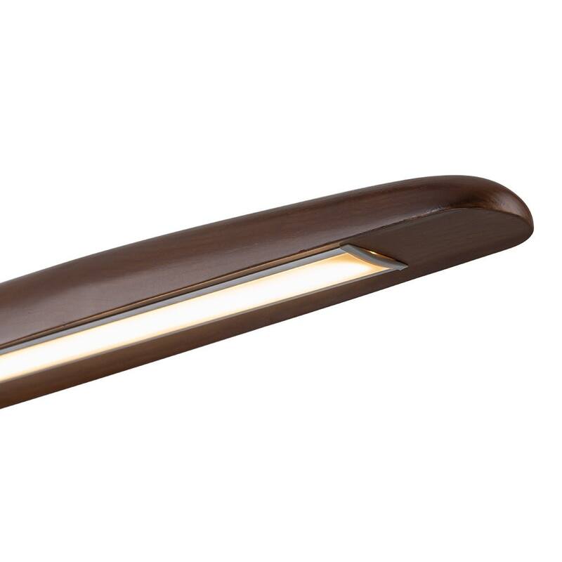 Modern Dimmable LED 24in Wood Linear Island Chandelier - 24.4in