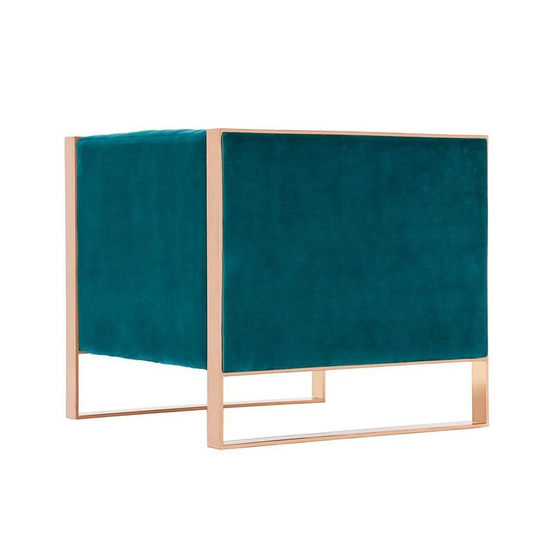 Manhattan Comfort Trillium Rose Gold Velvet Accent Chair