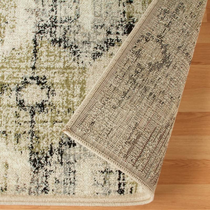 Superior Modern Distressed Diamonds Polypropylene Indoor Area Rug