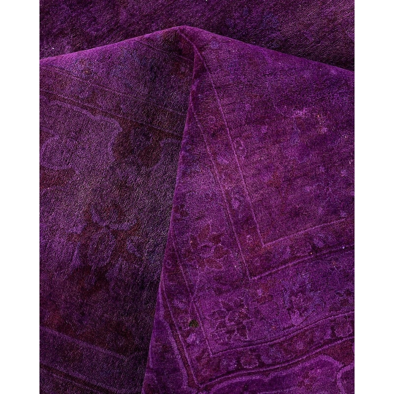 Fine Vibrance One-of-a-Kind Hand-Knotted Area Rug - Purple, 11' 4" x 18' 6" - 11' 4" x 18' 6"