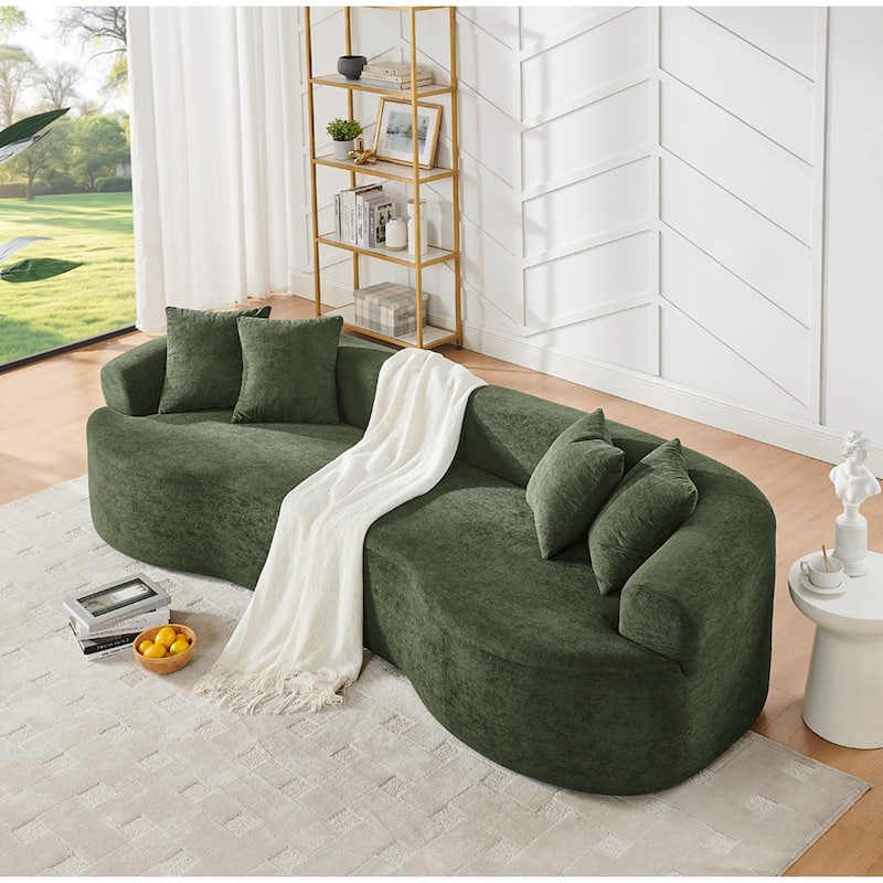 Minimalist Compression Living Room Couch, No Assembly Needed - Green