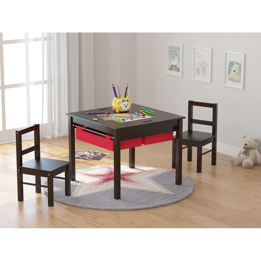 UTEX 2 in 1 Kids Activity Lego Table Set with Storage Kids Table