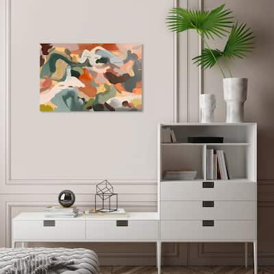 Wynwood Studio Abstract Water in the Desert Green and Modern & Contemporary Wall Art Canvas Print