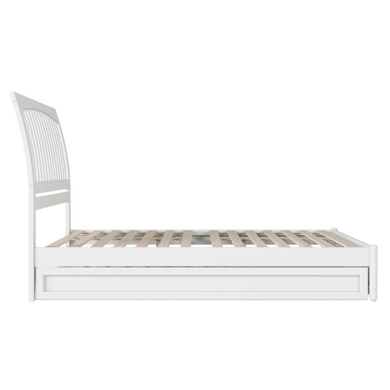 Roslyn Platform Bed with Modern Panel Footboard and Twin XL Trundle