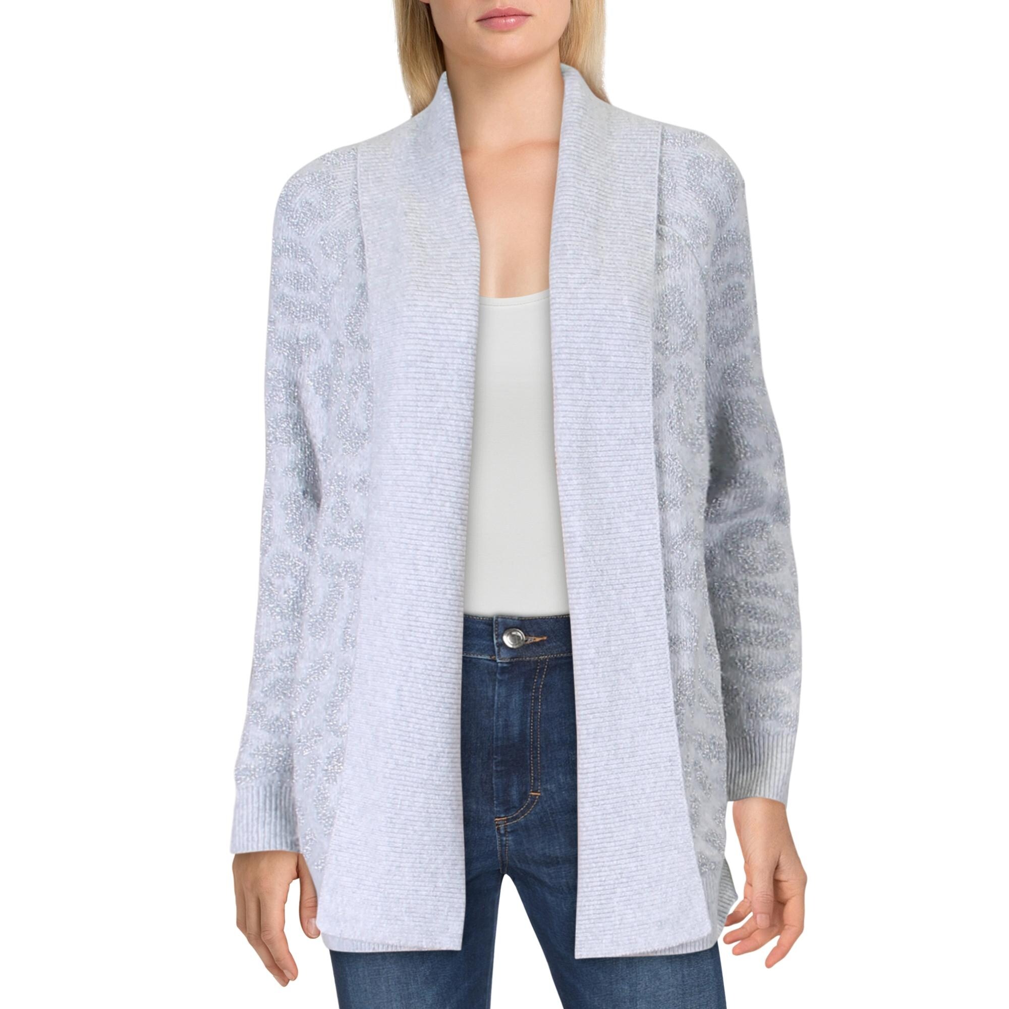 aqua animal print cardigan