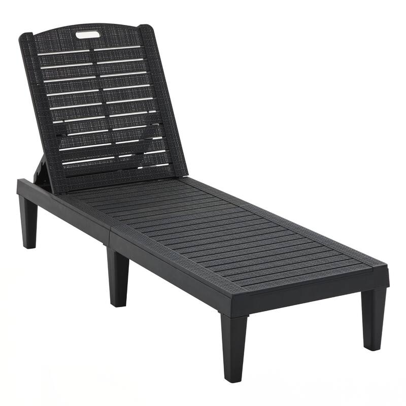 2-Piece Outdoor Chaise Lounges Resin Pool Lounge Chairs Outdoor Chaise Lounge Chair Set with Adjustable Backrest