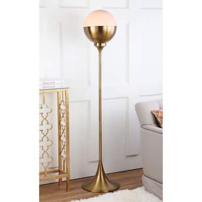 SAFAVIEH Lighting 64-inch Renato Brass LED Floor Lamp - 13.5" x 23.5" x 63.5"