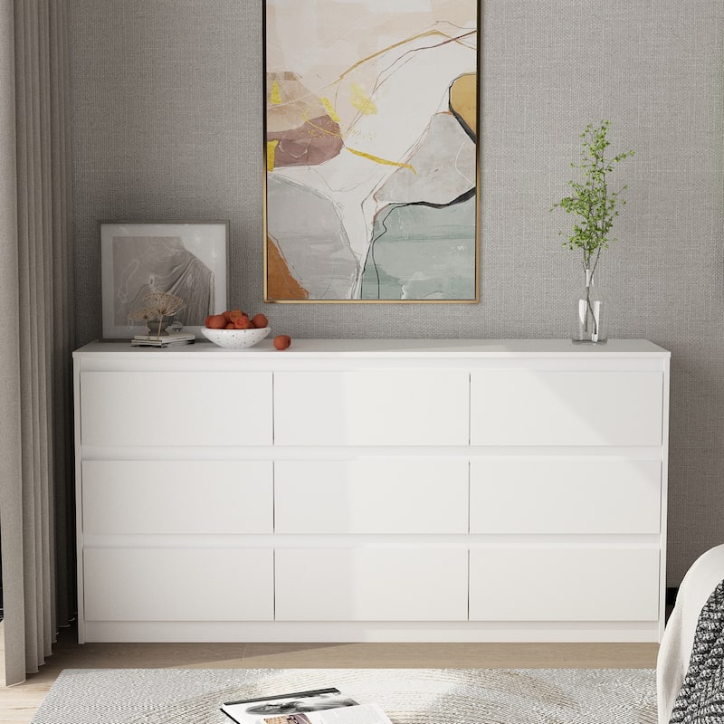 9 Drawer Dresser White Dresser Chest Drawer Storage Organizer Cabinet