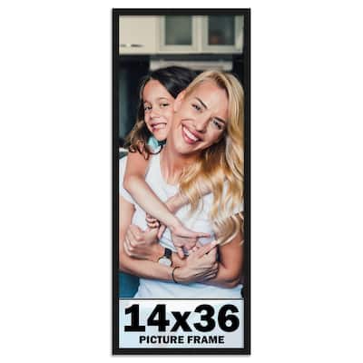 14x36 Frame Black Solid Wood Picture Frame | 0.75 Inch Moulding Width
