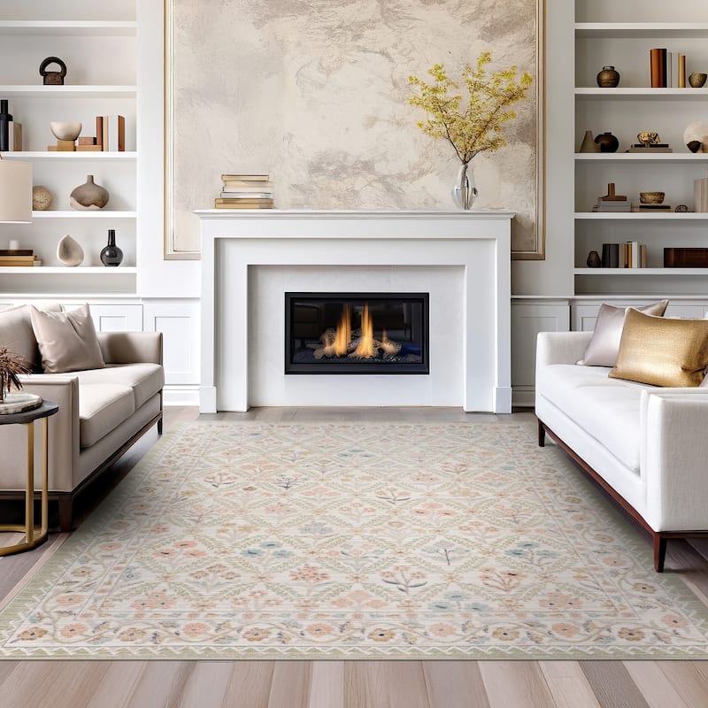 Crosswood Camilla Traditional Floral Indoor Polyester Area Rug
