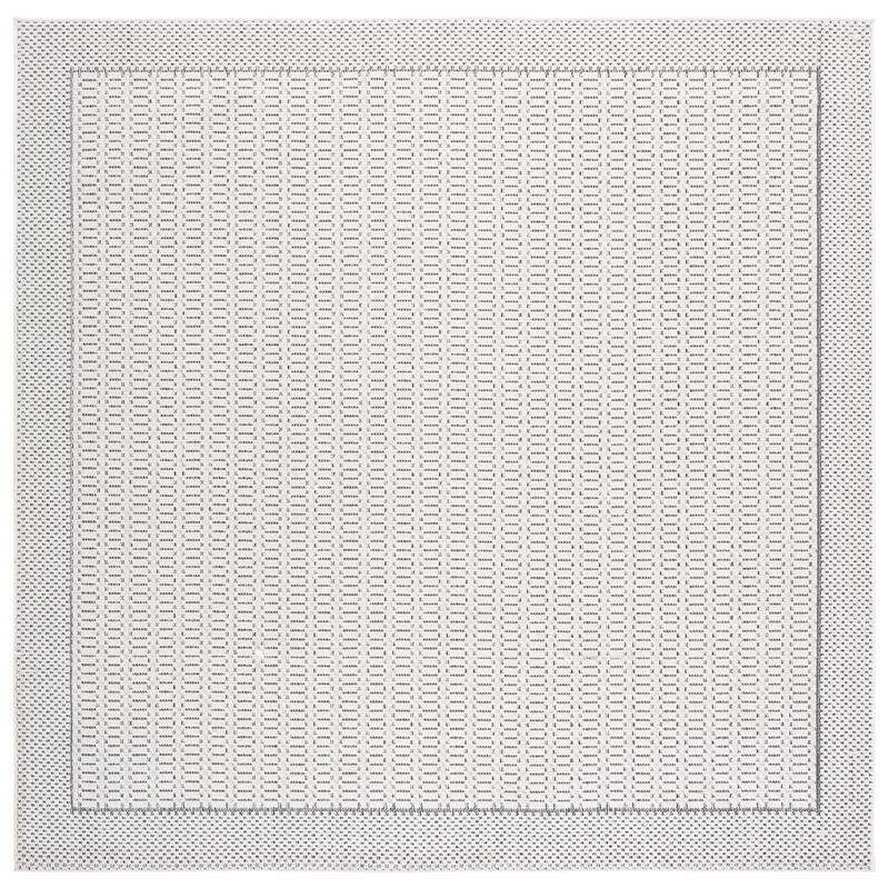 SAFAVIEH Veranda Hariette Washable Indoor/Outdoor Rug - Weather Resistant & Easy Cleaning - 6'7" Square - Ivory/Dark Grey