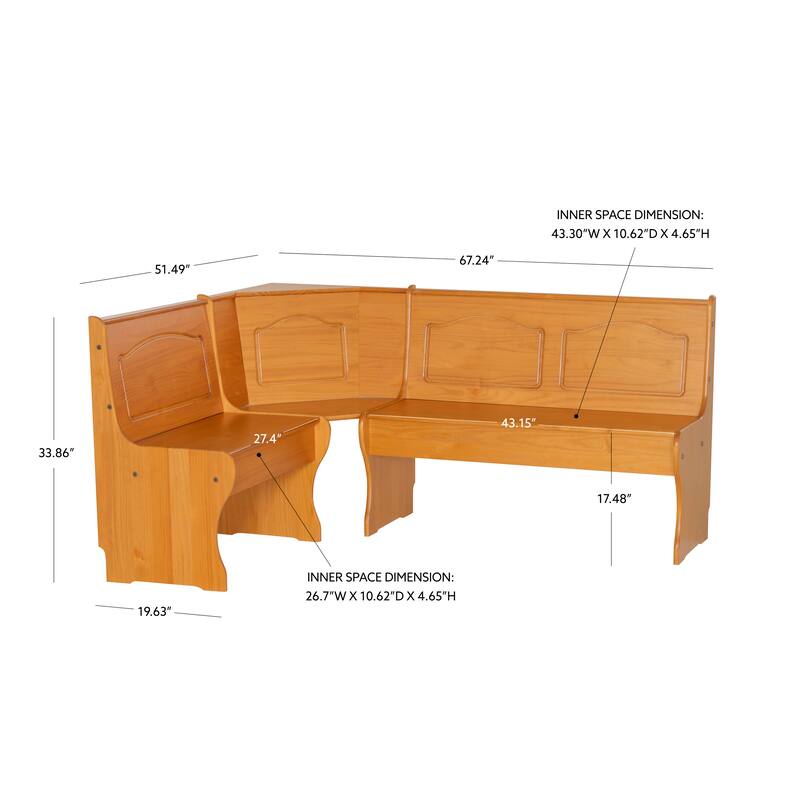 Linon Riki Corner Unit Light Brown