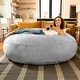 preview thumbnail 9 of 66, Jaxx Cocoon 6 Ft Giant Bean Bag Sofa and Lounger for Adults, Microsuede Silver