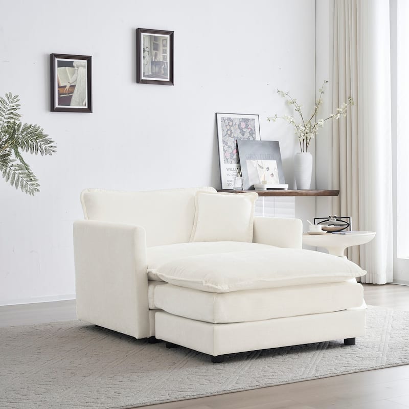 Modern Accent Chair with Ottoman for Living Room