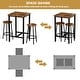 preview thumbnail 8 of 6, 3 Piece Dining Table Set, Modern Square Bar Table and 2 Round Stools, Kitchen Counter Height Table Set