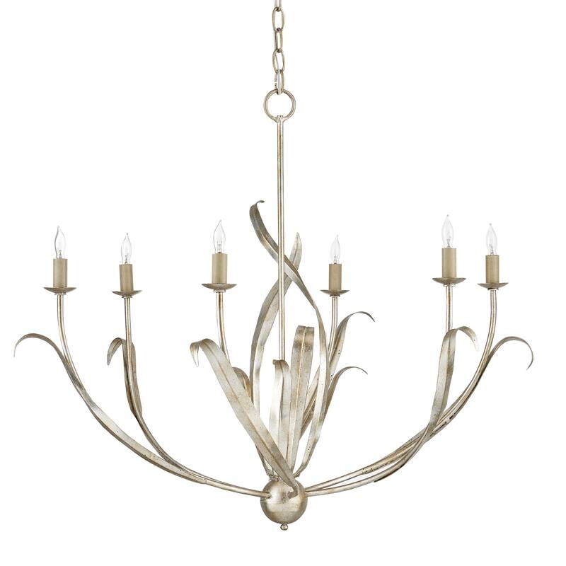 Currey & Company Menefee Silver Chandelier - 28"h x 32"dia