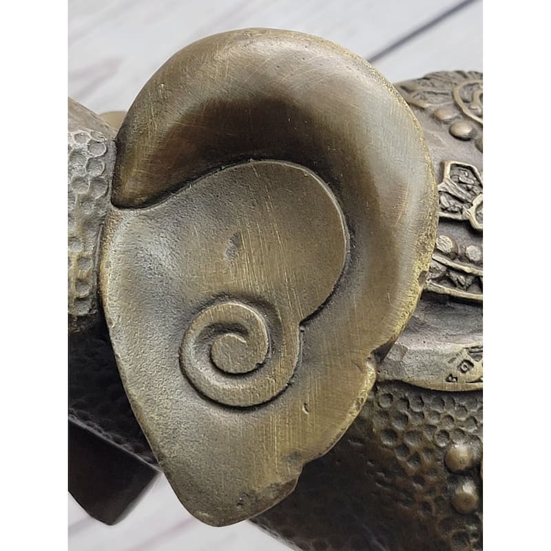 Decorative Indian Elephant Bronze Figure Statue Sculpture Hindu Design Handmade Art