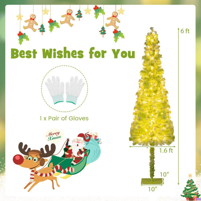 Costway 5/6/7 FT Bendable Christmas Tree with Bendable Top, 290 Branch - See Details