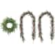 Option 28"D Wreath & Set of 2 9ft Garlands