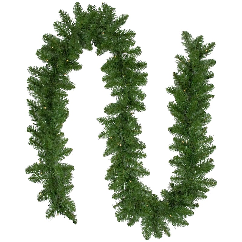 9' x 10" B/O Artificial Whitmire Pine Christmas Garl - Warm White LED