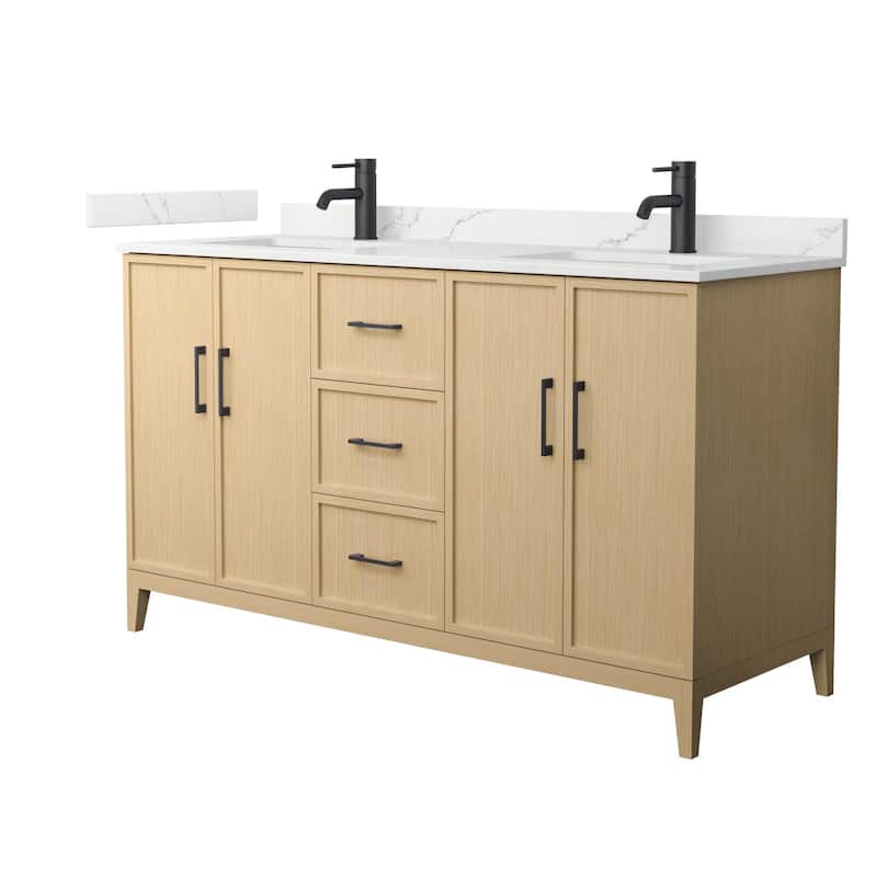 Elan 60-inch Double Vanity, Single Hole Quartz Top