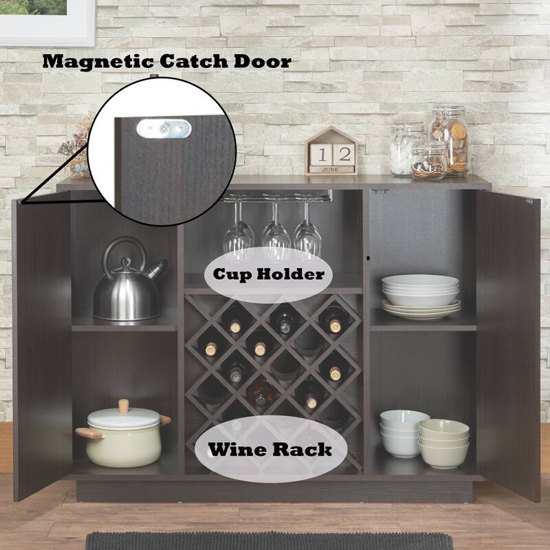 Charming Espresso Finish Wine Cabinet for Stylish Storage and Display