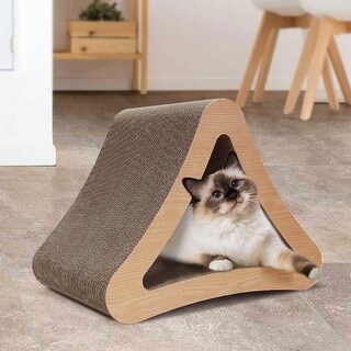 3-Sided Triangle Cat Scratching Post Scratcher Cardboard - Bed Bath ...
