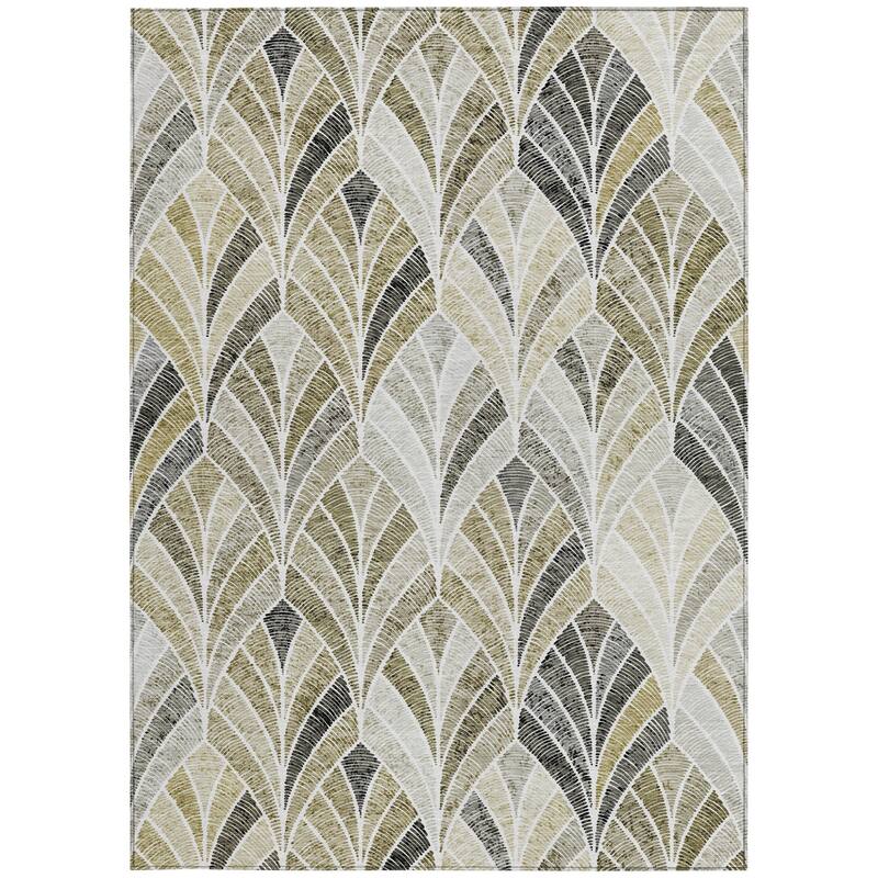 HomeRoots Geometric Transitional Rectangle Outdoor Rug