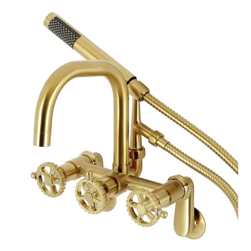 Kingston Brass AE845.CG Fuller Wall Mounted Tub Filler with Built-In - Brushed Brass