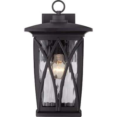 Grover 1-Light Outdoor Wall Lantern in Mystic Black