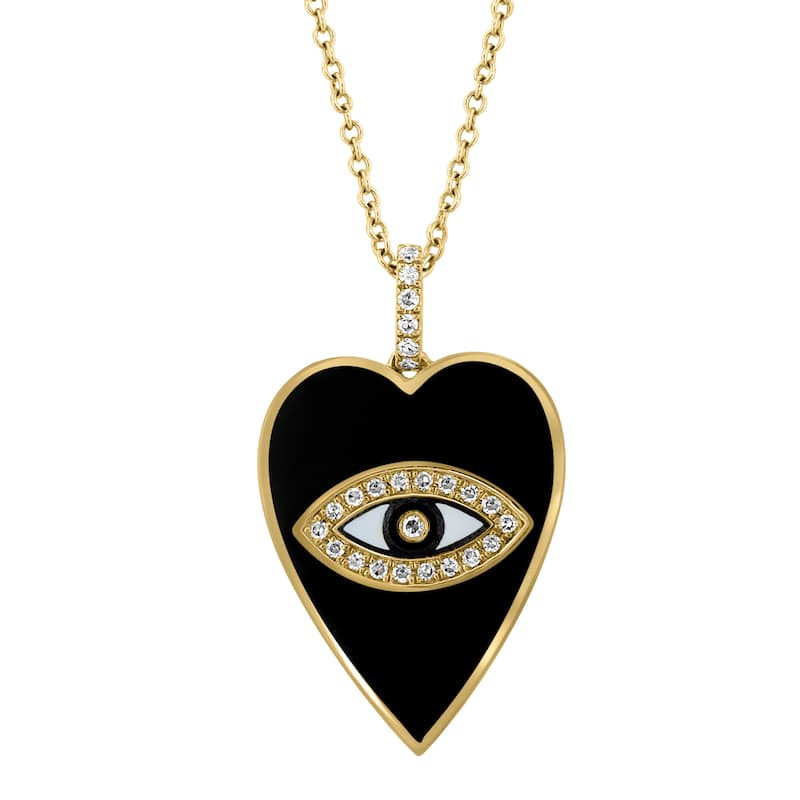 Effy Women's 14K Yellow Gold Diamond Heart Pendant Necklace