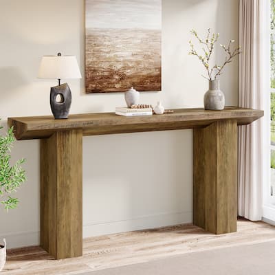 63" Long Sofa Table, Modern Console Table with Thickened Tabletop, Wooden Entryway Table for Living Room, Bedroom