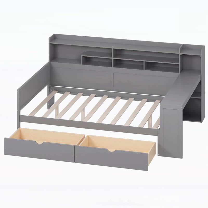 Daybed with Smart Storage and Efficient Study Desk for Space Optimization