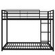 preview thumbnail 19 of 30, Full over Full Low Bunk Bed with Ladder, White Metal Frame