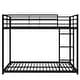 preview thumbnail 19 of 30, Full over Full Size Metal Low Bunk Bed with Ladder and Fence for Kids