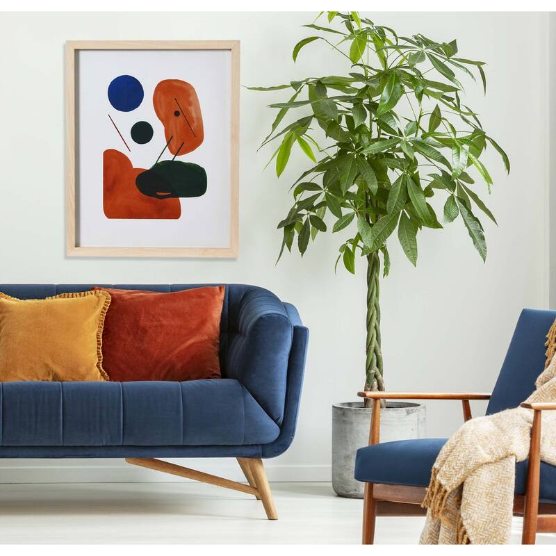 Abstract Geometric Print with Solid Wood Frame and Glass Cover