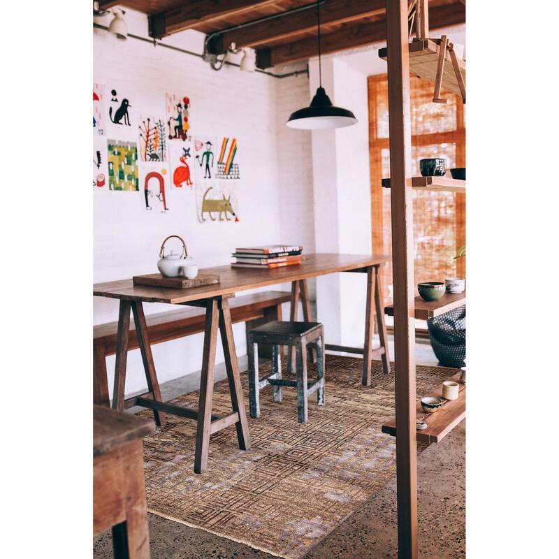 ECARPETGALLERY Hand-knotted Legacy Brown Silk, Wool Rug - 5'6 x 7'11