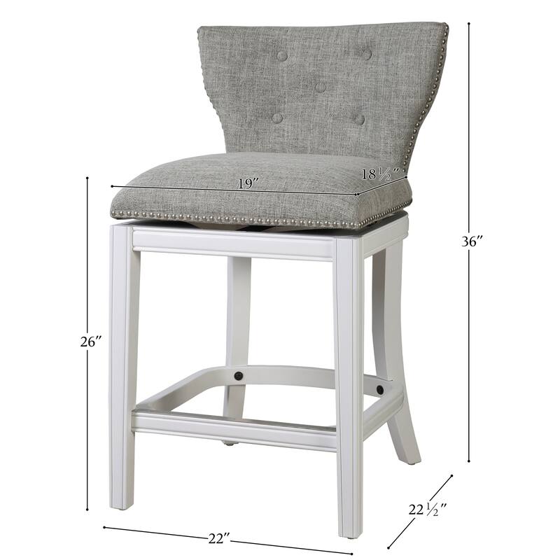 Stella 180-Degree Wood Swivel Bar Stool