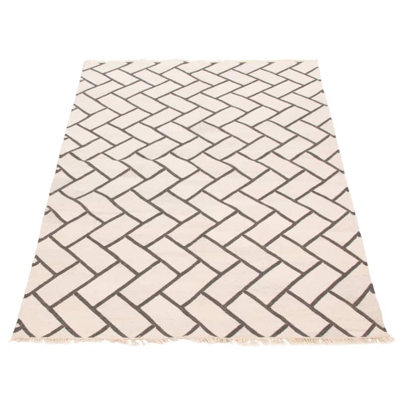 Ankara Cream Kilim 5'0" x 8'0" - 5'0 x 8'0