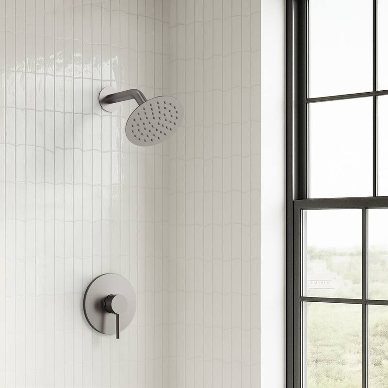 Single-Function Shower Faucet Stainless Steel Rain Shower Head with Pressure-Balanced Valve