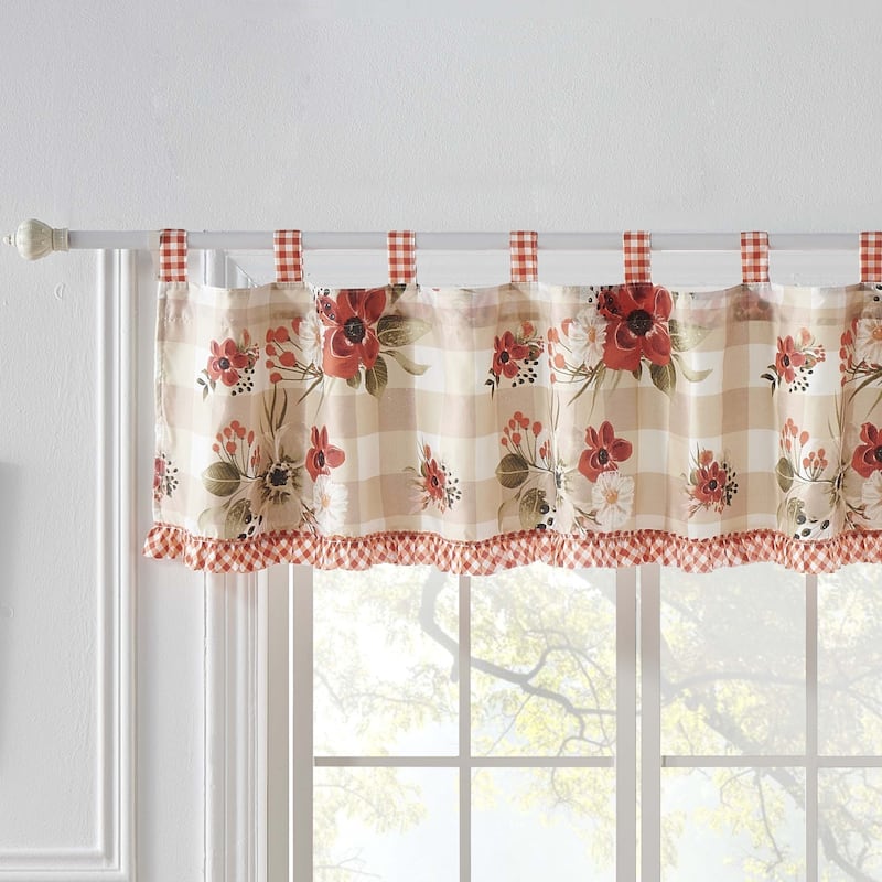 Greenland Home Fashions Wheatly Farmhouse Ruffled Window Valance