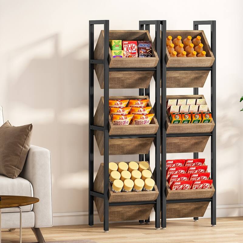 Vertical Standing Basket Storage Tower for Kitchen Bathroom Living Room