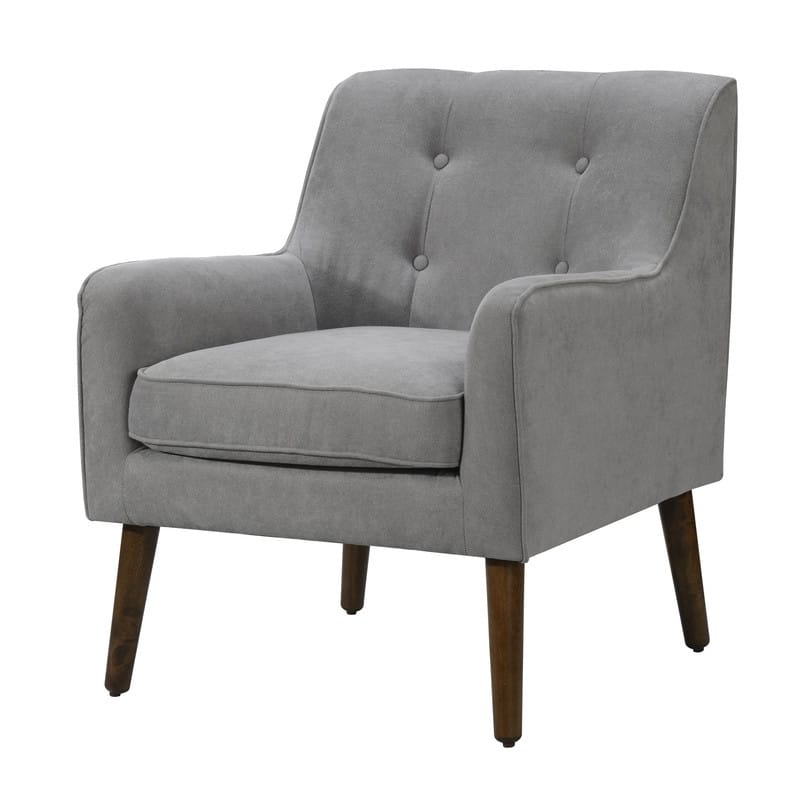 Ryder Mid Century Modern Woven Fabric Tufted Armchair - Steel Gray