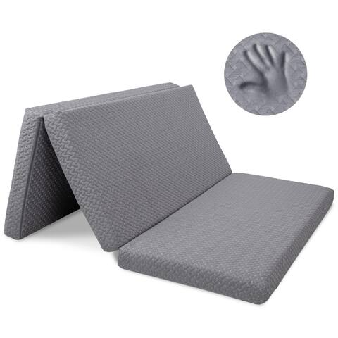 Milliard Premium Folding Mattress, Memory Foam Tri Fold with Waterproof Washable Cover, Queen Size (78"x58"x4)